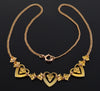 Antique Victorian Sweet Heart Necklace 14K Gold Turquoise Pearl C.1890