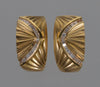 Italian 18K Gold Diamond Half Hoop Earrings