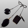 Victorian Gunmetal Chatelaine Lockets Snake Brooch Pin C.1880