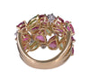 Estate 18K Gold Cocktail Ring Tourmaline Peridot Diamond Size 5 3/4