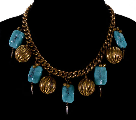 Early Miriam Haskell Pate de Verre Glass Necklace C.1930