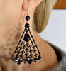 Antique Georgian Vauxhall Glass Large Dangle Earrings C.1830