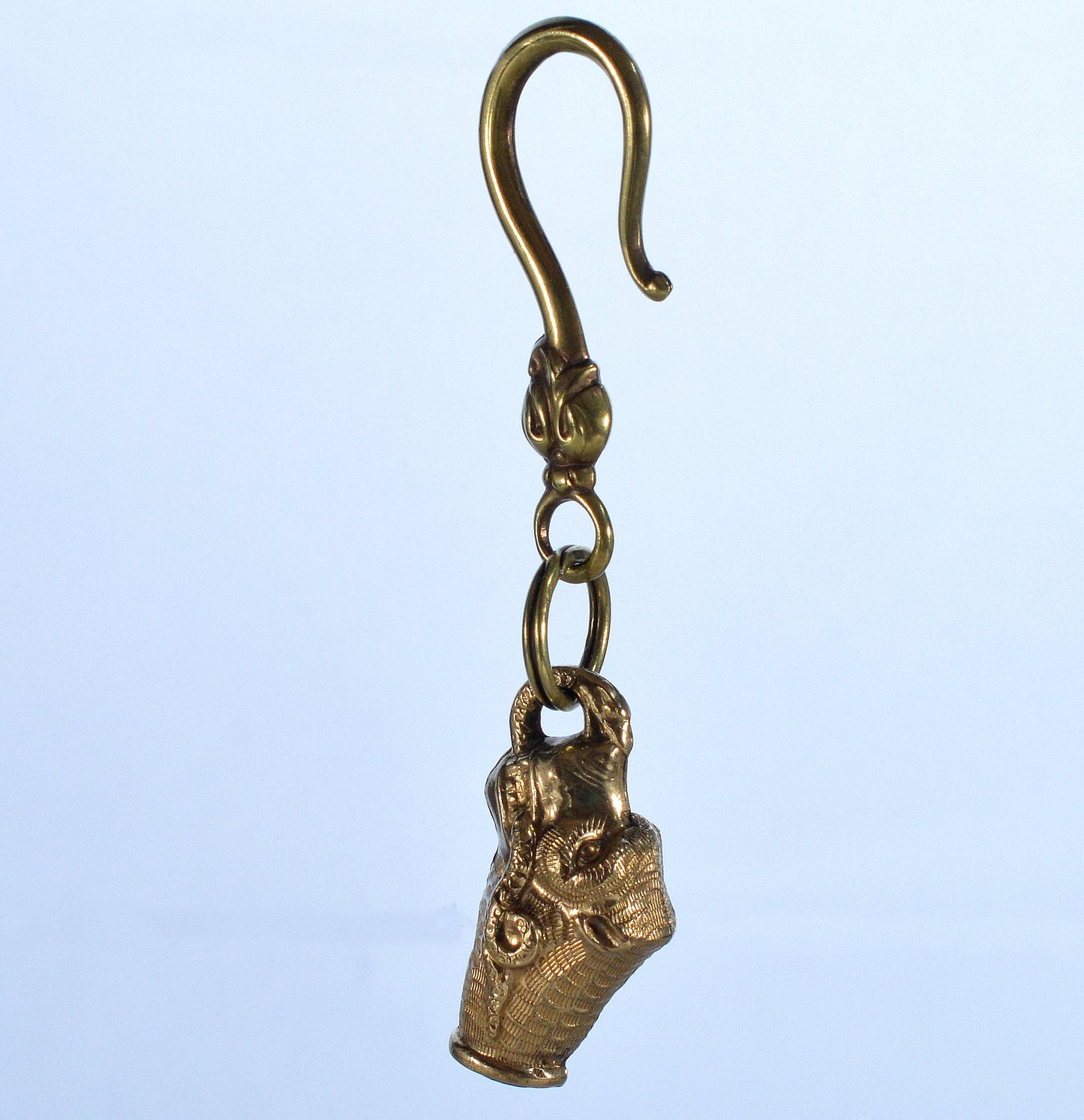 Antique Georgian Dog Snake Figurine Pendant Fob Pinchbeck C.1820