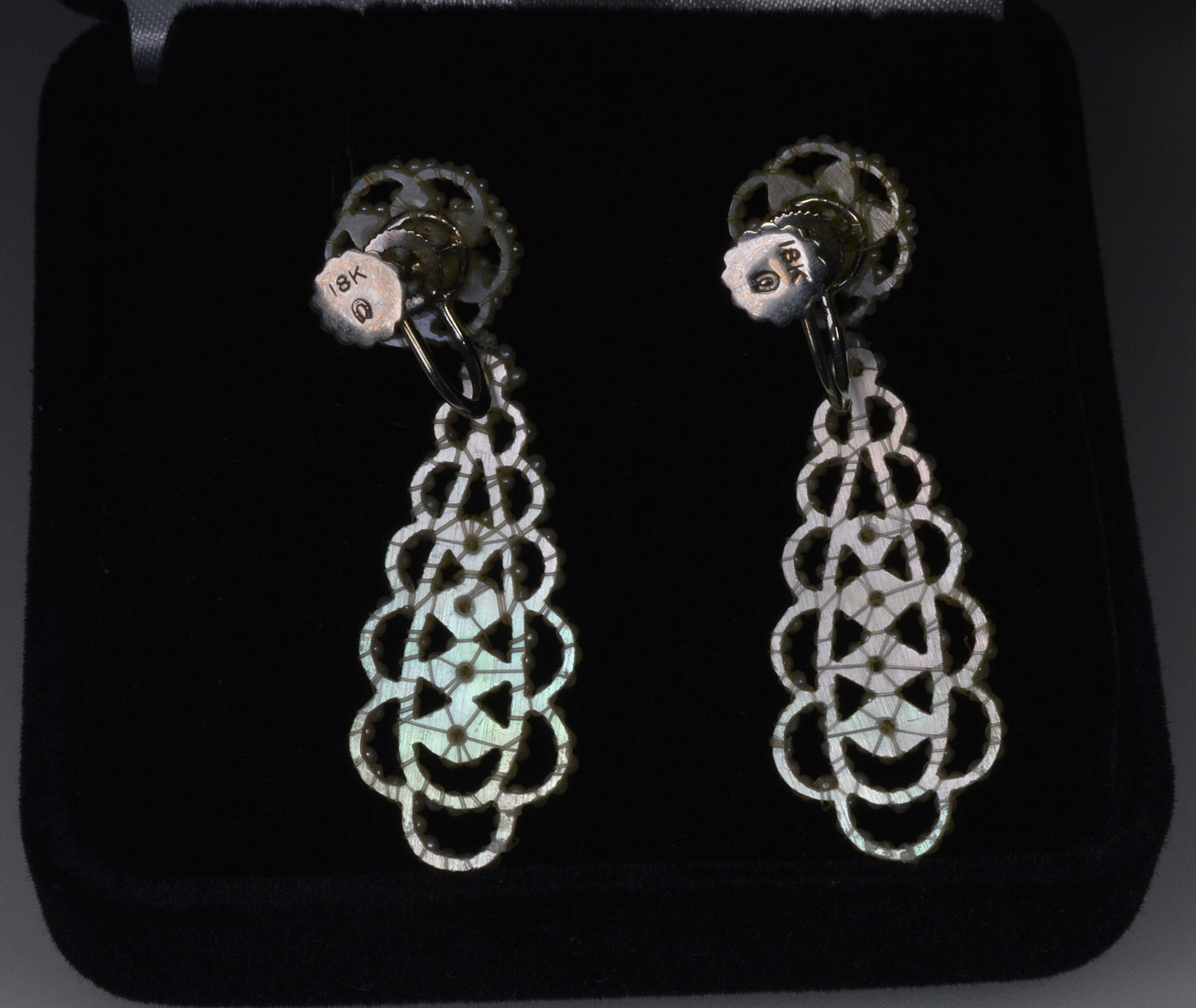 Antique Georgian 18K Gold Seed Pearl Earrings C.1820