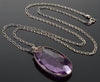 Antique Art Deco Italy Sterling Amethyst Crystal Necklace C.1920