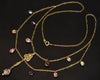 Antique Art Deco 14K Gold Chain Necklace Georgian Gemstones Drops