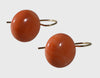 Estate 14K Gold Large Salmon Coral Earrings