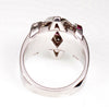 Estate Platinum Ruby Diamond Magen David Ring Designer Signed ATS Size 7 1/2 C.1950