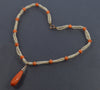 Antique Victorian Seed Pearl Coral Choker Necklace 9K Gold C.1880
