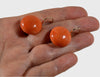 Estate 14K Gold Large Salmon Coral Earrings