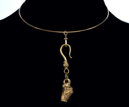 Antique Georgian Dog Snake Figurine Pendant Fob Pinchbeck C.1820