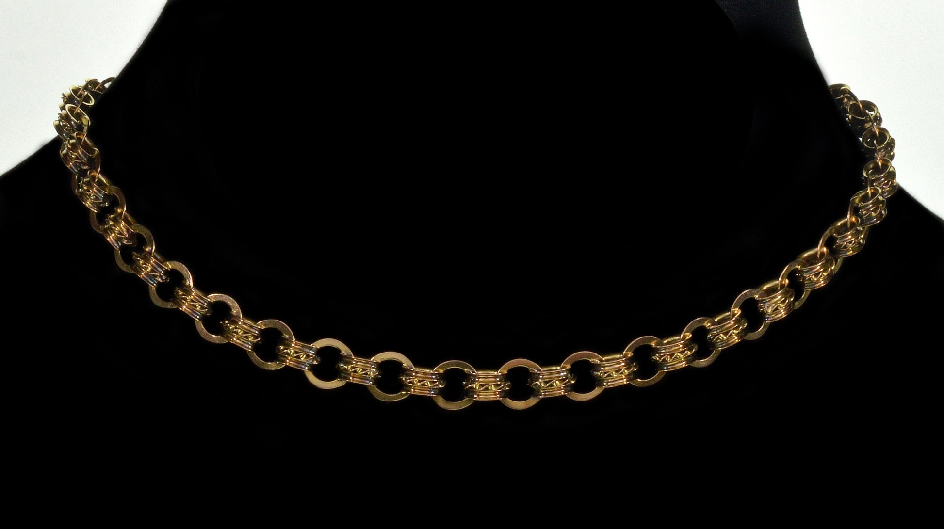 Antique Victorian 10K Gold Fancy Link Chain Necklace C.1890 003175