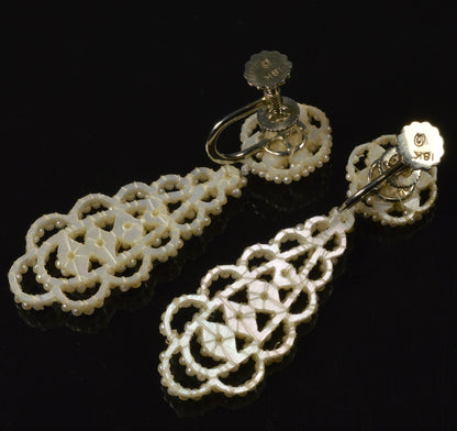 Antique Georgian 18K Gold Seed Pearl Earrings C.1820
