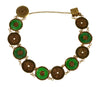 Art Deco 20K Gold Jade Coin Bracelet Chinese Export C.1920