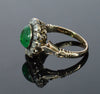 Antique Georgian 14K Gold Natural Emerald Diamond Ring C.1820