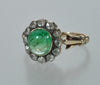 Antique Georgian 14K Gold Natural Emerald Diamond Ring C.1820