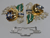 Coro Quivering Camellia Duette Brooch Dress Clip Book Piece by Adolph Katz Patented C.1939