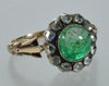 Antique Georgian 14K Gold Natural Emerald Diamond Ring C.1820