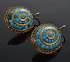 Antique Victorian Turquoise 14K Gold Earrings C.1860 003525