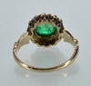 Antique Georgian 14K Gold Natural Emerald Diamond Ring C.1820
