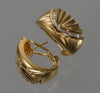 Italian 18K Gold Diamond Half Hoop Earrings