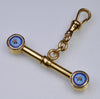 Antique Victorian 18K Yellow Gold Enamel Pendant T-Bar Dog Clip Clasp C.1890
