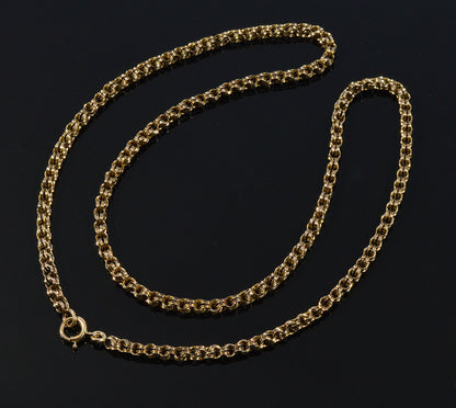 Antique Victorian 10K Gold Fancy Link Chain Necklace C.1890 004063