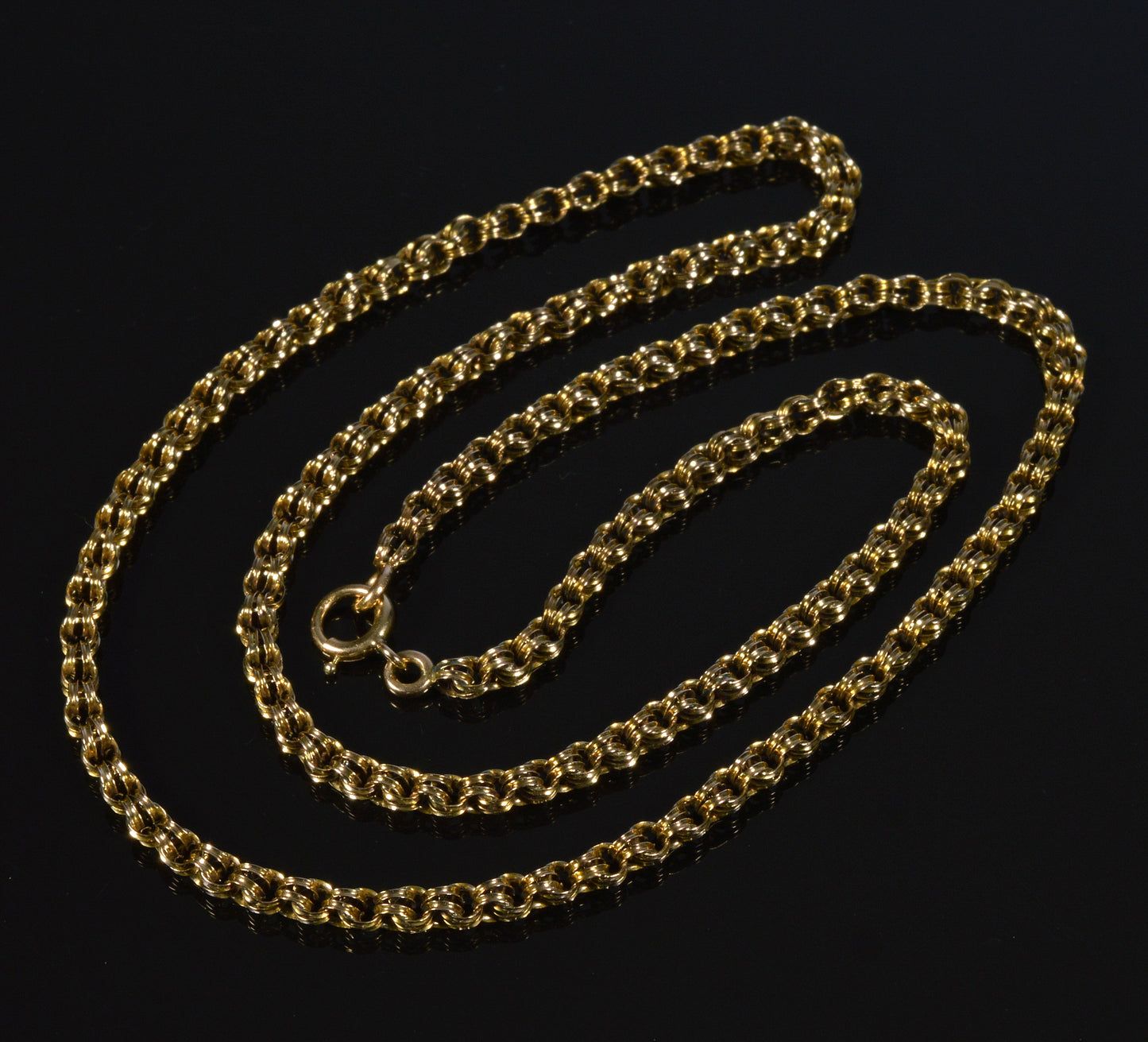 Antique Victorian 10K Gold Fancy Link Chain Necklace C.1890 004063