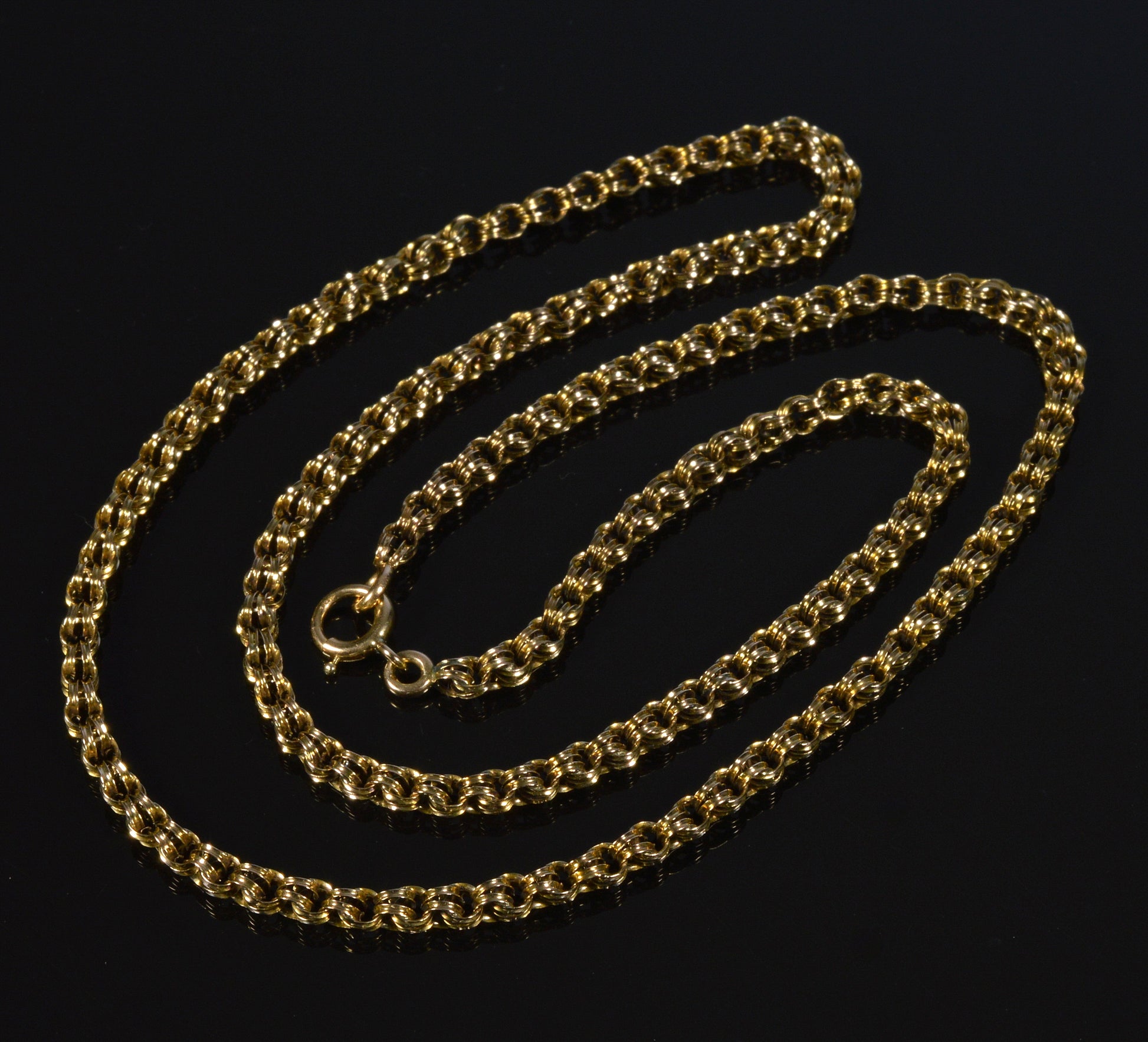 Antique Victorian 10K Gold Fancy Link Chain Necklace C.1890 004063