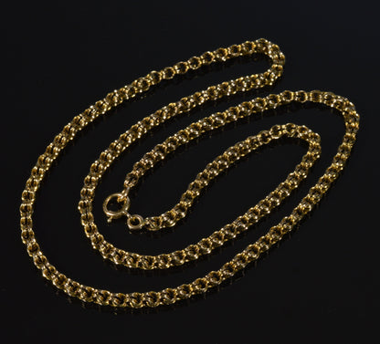 Antique Victorian 10K Gold Fancy Link Chain Necklace C.1890 004063
