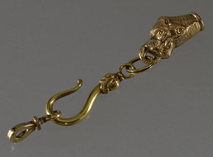 Antique Georgian Dog Snake Figurine Pendant Fob Pinchbeck C.1820