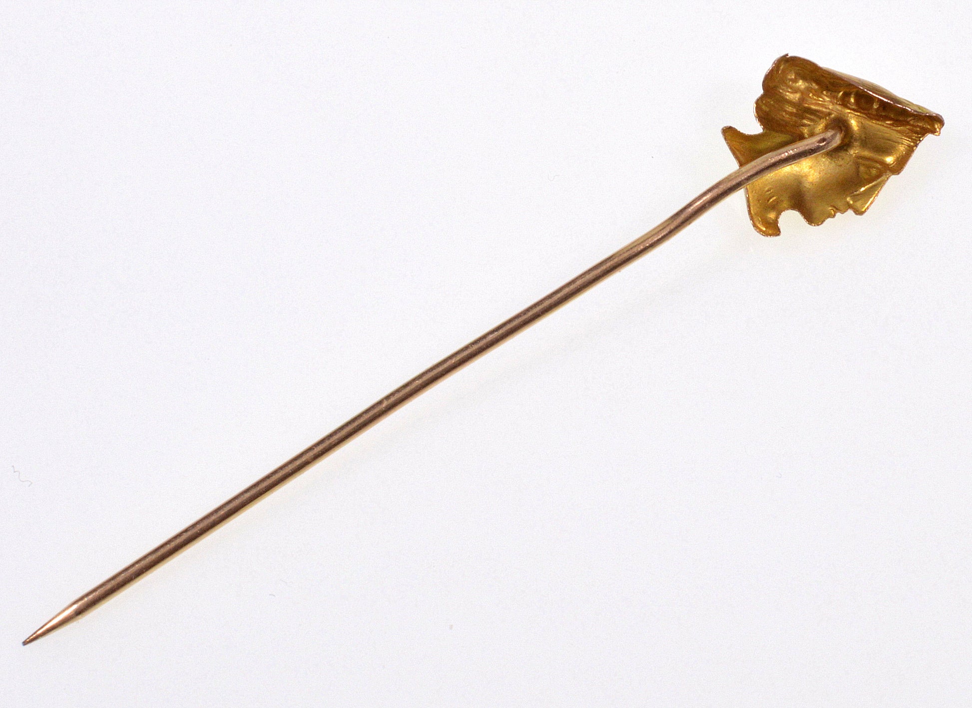 Art Nouveau Neoclassical 10K Diamond Pearl Stick Pin C.1900