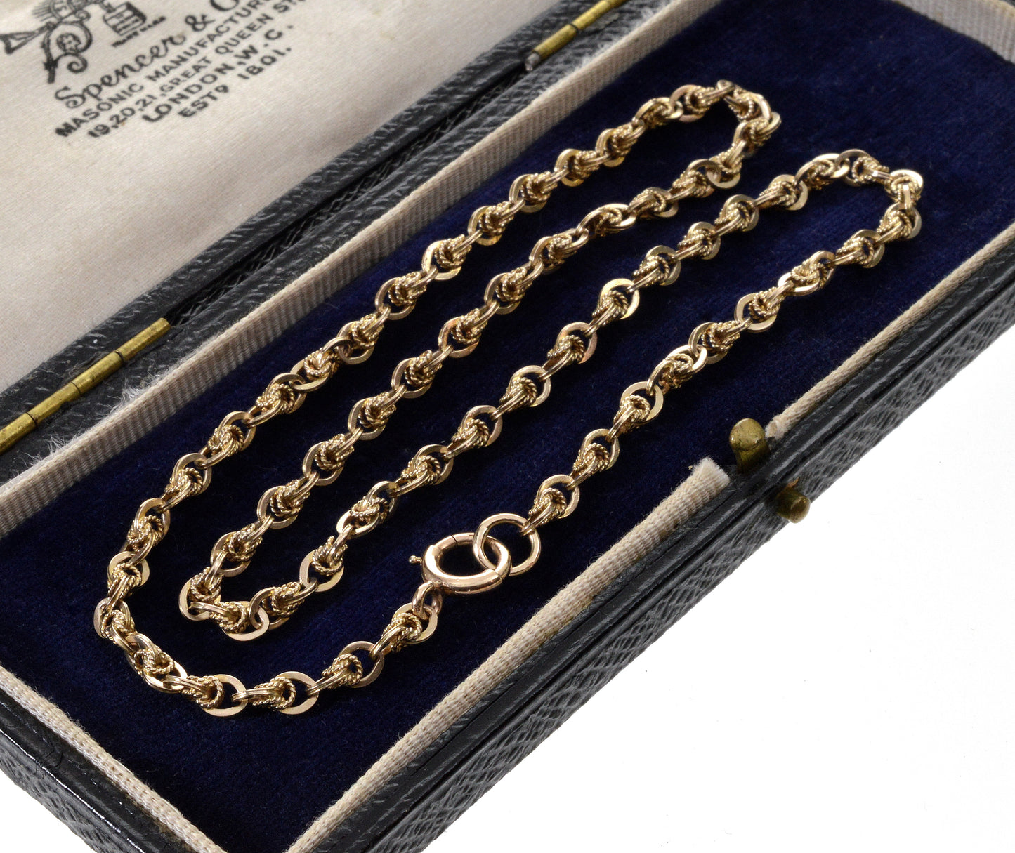 Antique Victorian 10K Gold Fancy Link Chain Necklace C.1890 003731