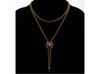 Antique Victorian 14K Gold Longuard Chain Necklace Sardonyx Cameo Slide C.1860