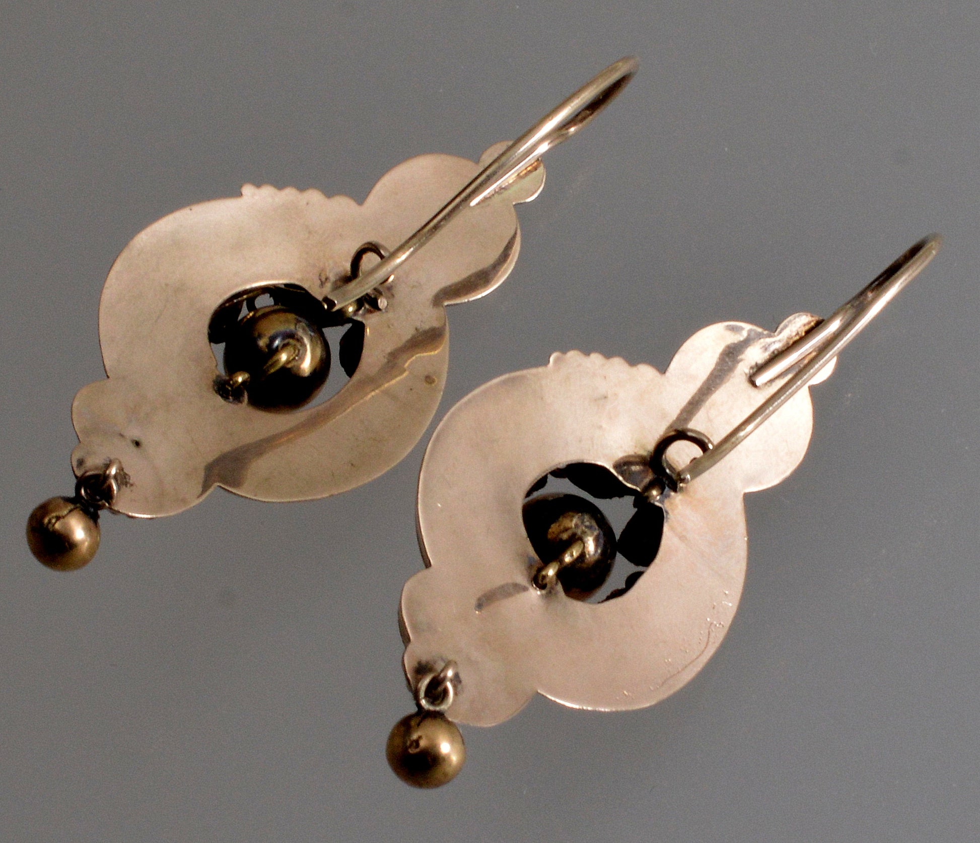 Antique Victorian 9K Gold Baroque Earrings C.1880