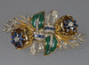 Coro Quivering Camellia Duette Brooch Dress Clip Book Piece by Adolph Katz Patented C.1939