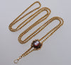 Antique Victorian 14K Gold Longuard Chain Necklace Sardonyx Cameo Slide C.1860