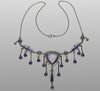 Antique Norwegian Lavender Guilloche Enamel Sterling Necklace C.1920