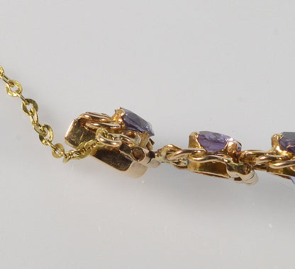 Vintage 18K Gold Color Changing Lab Alexandrite Bracelet C.1970