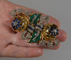 Coro Quivering Camellia Duette Brooch Dress Clip Book Piece by Adolph Katz Patented C.1939