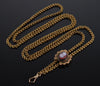 Antique Victorian 14K Gold Longuard Chain Necklace Sardonyx Cameo Slide C.1860