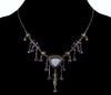 Antique Norwegian Lavender Guilloche Enamel Sterling Necklace C.1920