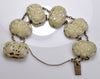 Antique Qing Dynasty Mutton Fat Jade Sterling Bracelet Chinese C.1860