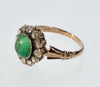 Antique Georgian 14K Gold Natural Emerald Diamond Ring C.1820
