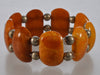 Antique Natural Baltic Butterscotch Egg Yolk Amber Stretch Bracelet C.1920