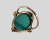 Antique Art Deco 14K Gold Turquoise Ring Size 4 1/4 C.1920