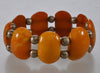 Antique Natural Baltic Butterscotch Egg Yolk Amber Stretch Bracelet C.1920