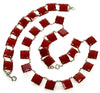 Antique Art Deco Czech Carnelian Glass Riviere Necklace Bracelet C.1920