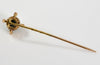Art Nouveau 14K Gold Cat's Eye Chrysoberyl Diamond Stick Pin C.1900