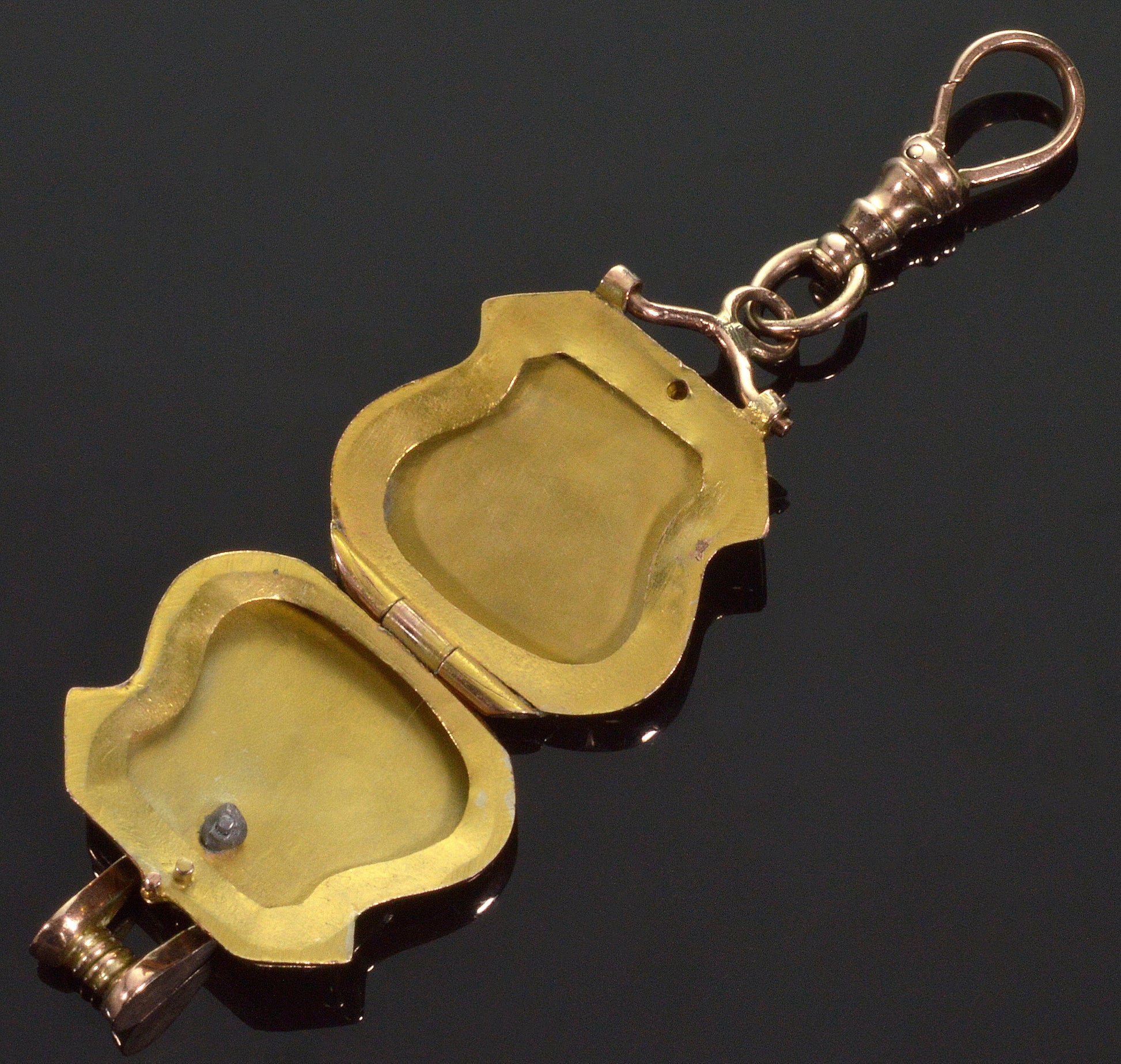 Antique Victorian 10K Gold Purse Locket Pendant Fob C.1880 002880